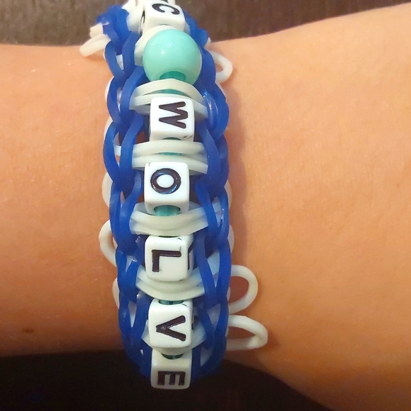 Arctic wolves fan bracelet (ladder with beads) - Picture 4 of 5